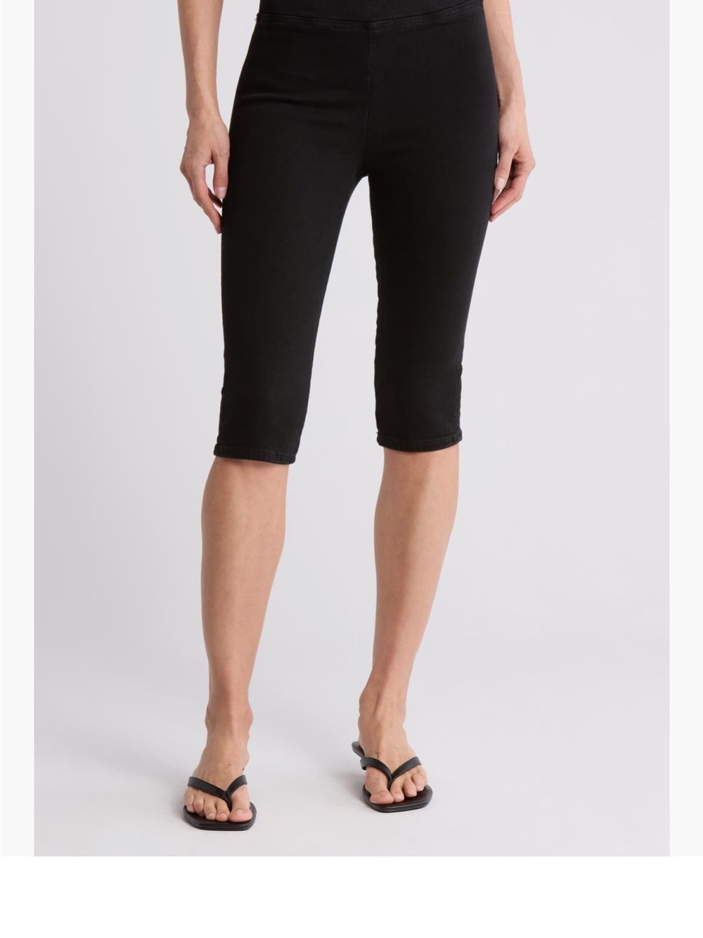 Frame Denim Black Cropped Ponte Capri Pants